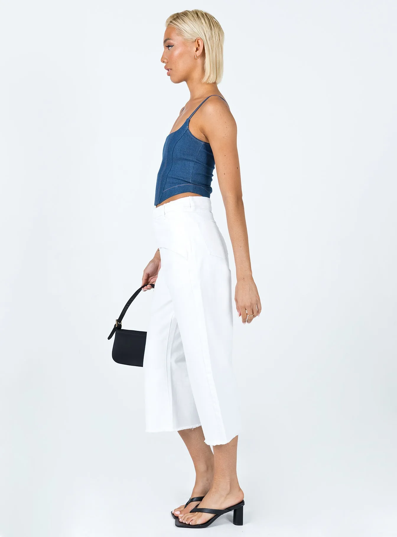 Flex Knit Waist Panel Athlete Fit Holiday Vibes Berlin 90's Denim Jeans White