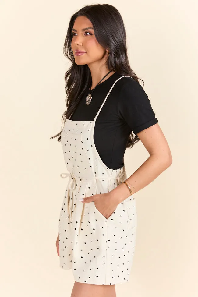 Quick Core Better Perspective Black and White Daisy Denim Romper FINAL SALE