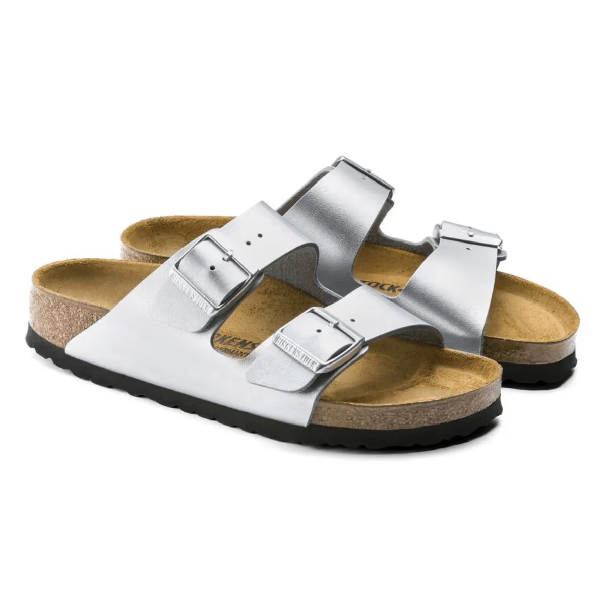 Birkenstock Women's Arizona Birko-Flor Silver Yellow Sun