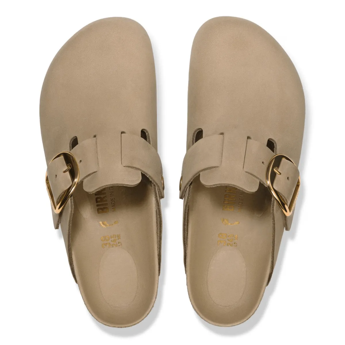 Birkenstock Women's Boston Big Buckle Tobacco Brown Oiled Leather No Pressure Roll Hike