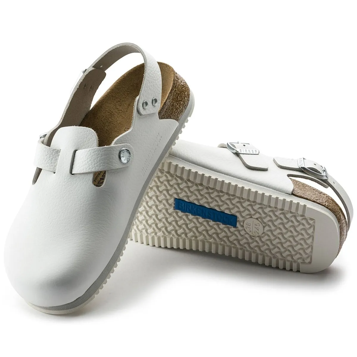 Slip Resistant Traction Birkenstock Women's Tokio Super Grip White Leather