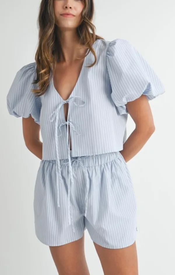 Blaire Bubble Blouse Set Classic Hoodie