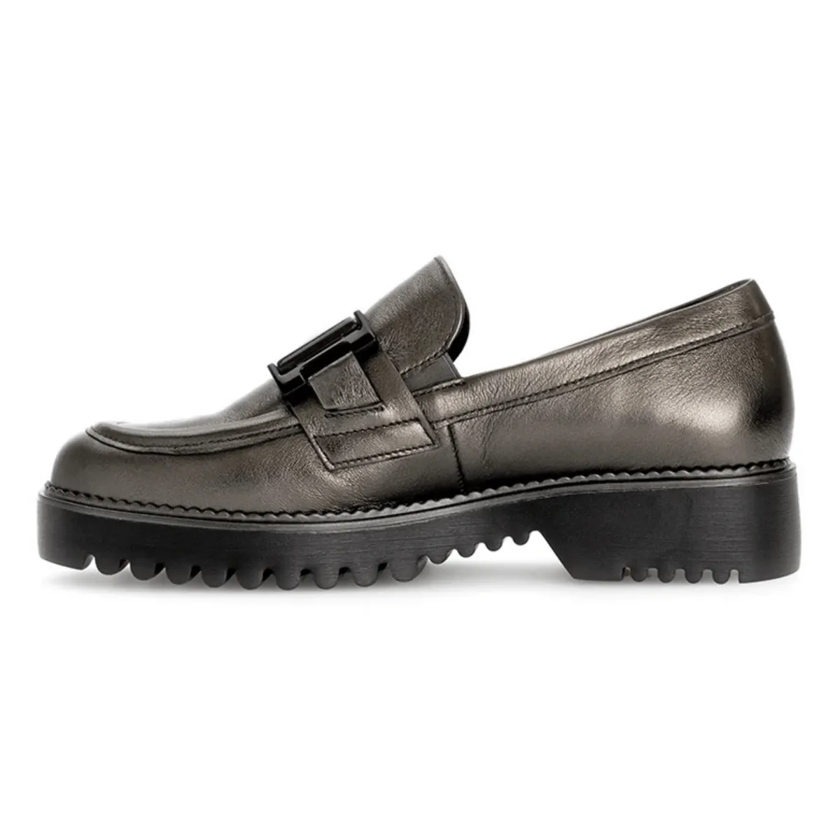 Comfortable Straps Gabor Women's 72.452.89 Smoke Metallic Leather