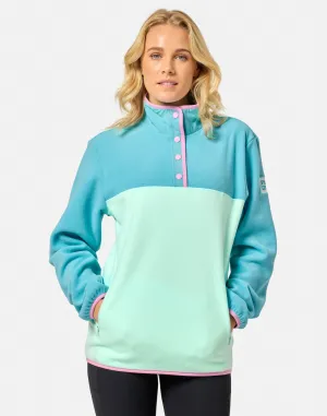 Cold Fit All Day Comfort Half Snap Polar Fleece in Aqua