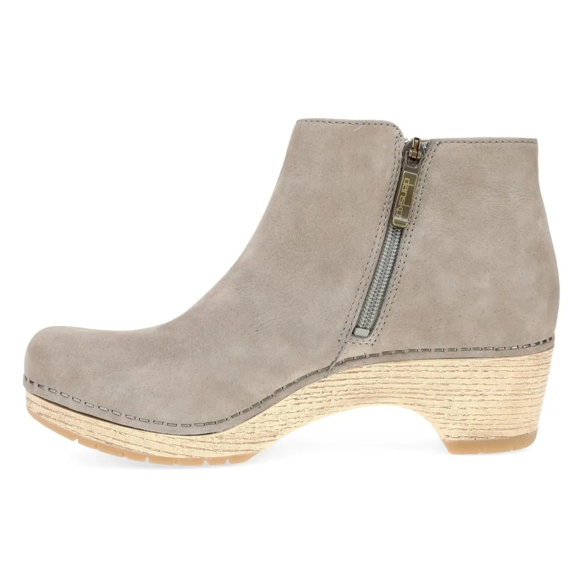 Dansko Women's Lizanne Taupe Milled Nubuck Comfy Layer Soft Material