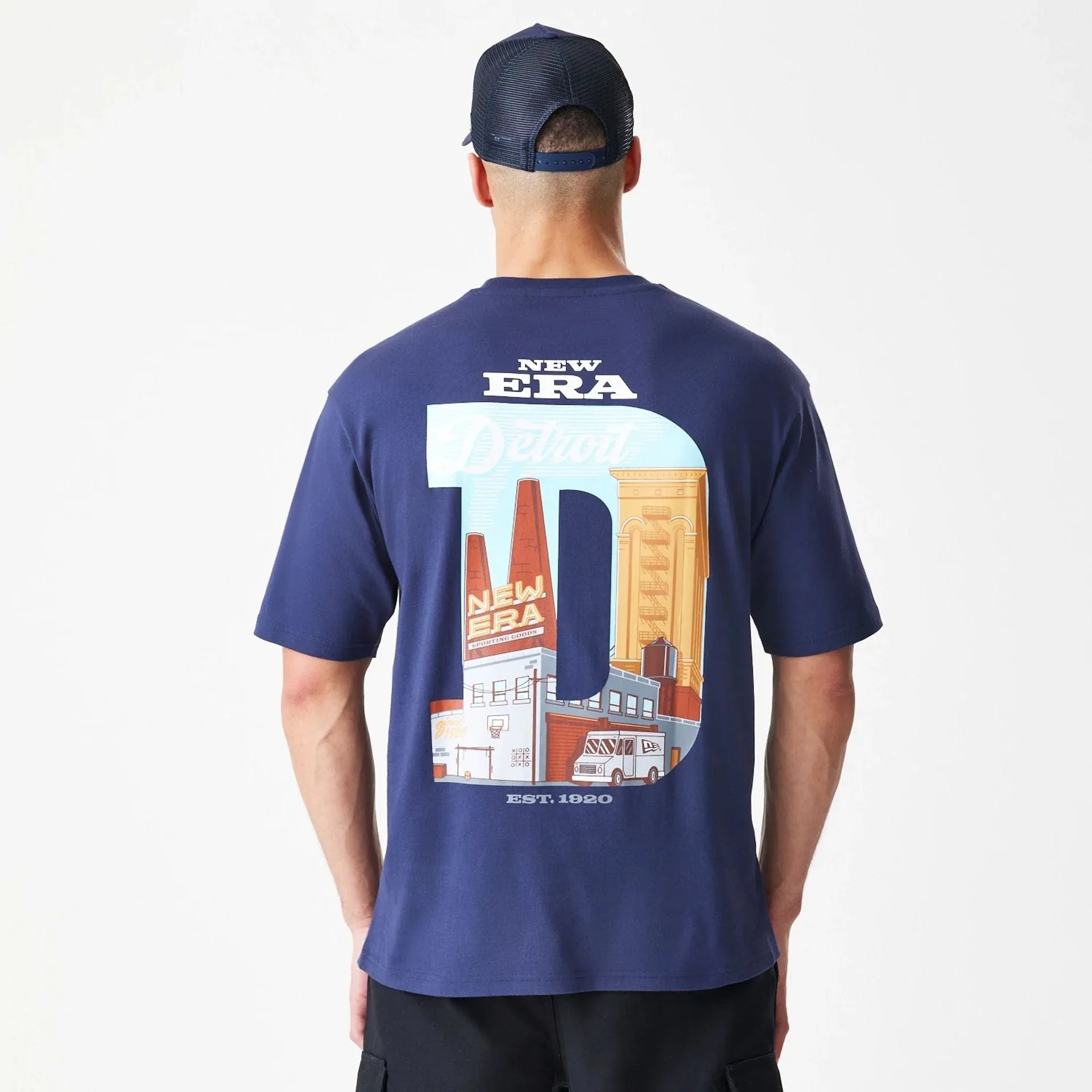 New Era Location Navy Oversized T-Shirt Flex Fit