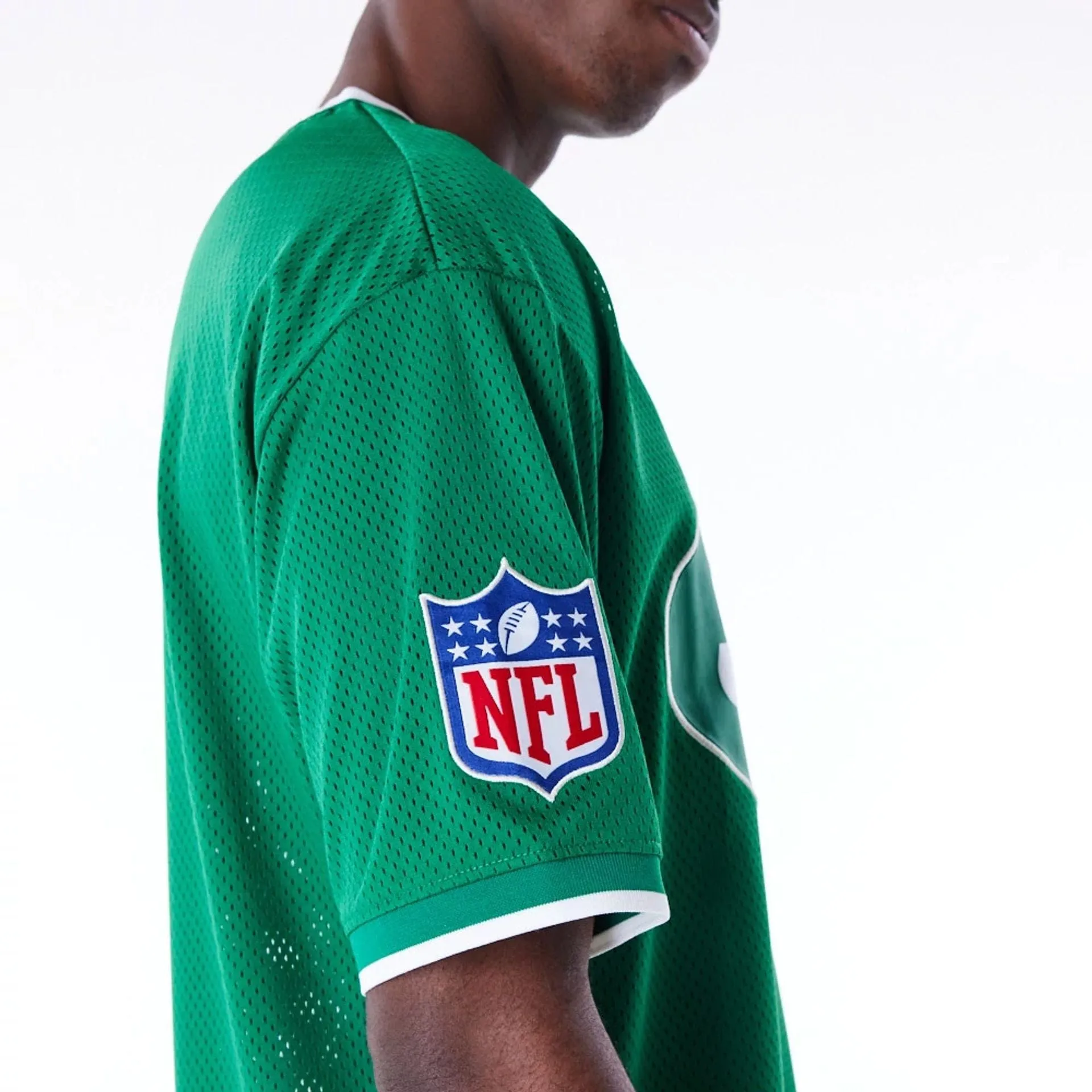 outdoor concert Natural Fiber Blend New York Jets NFL Mesh Green Oversized T-Shirt