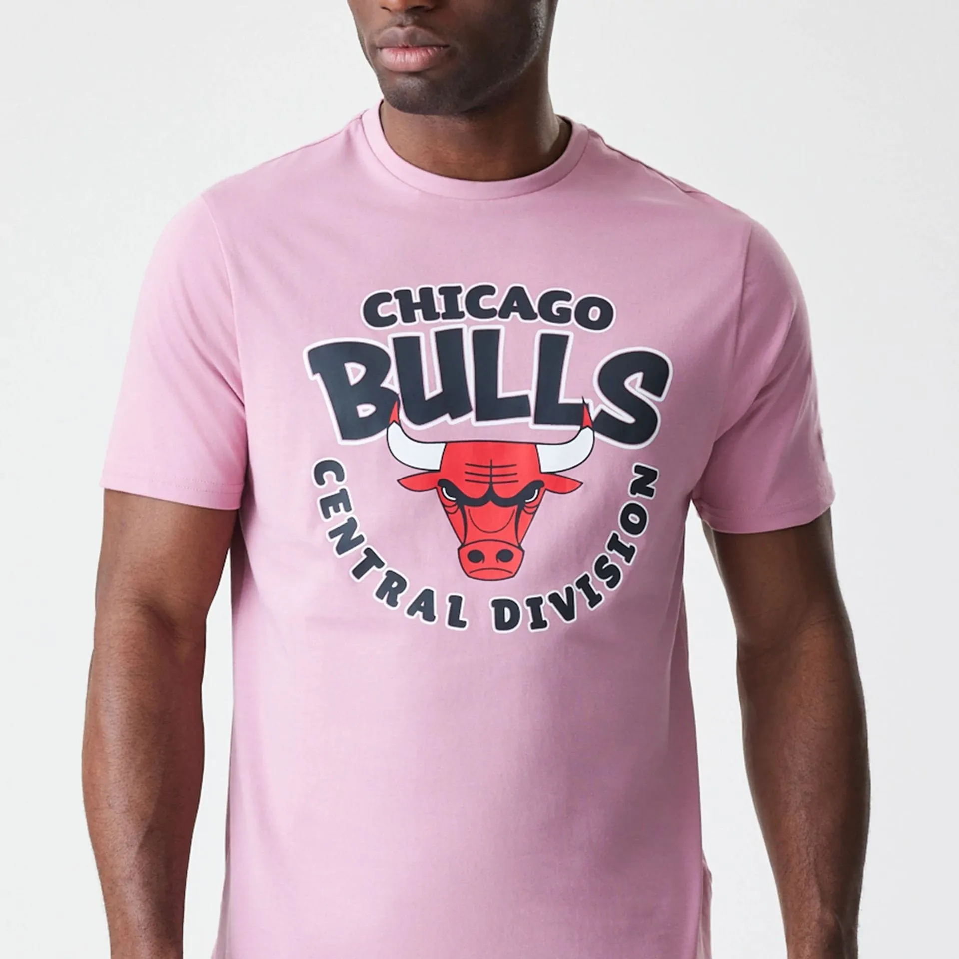 Tagless Neckline Chicago Bulls NBA Bubble Wordmark Pink T-Shirt