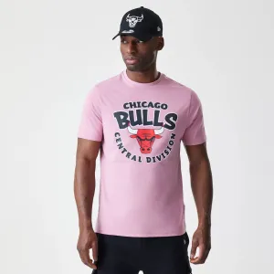 Chicago Bulls NBA Bubble Wordmark Pink T-Shirt Fade Resistant Dye Light Outfit