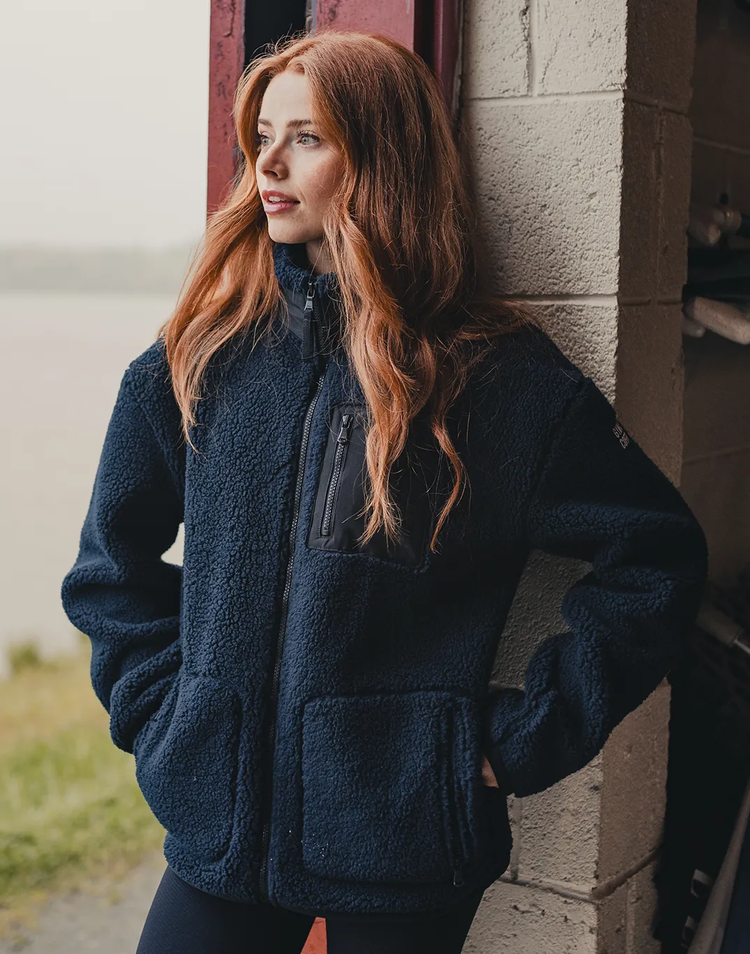 Industry Fleece Jacket in Navy Snug Fit