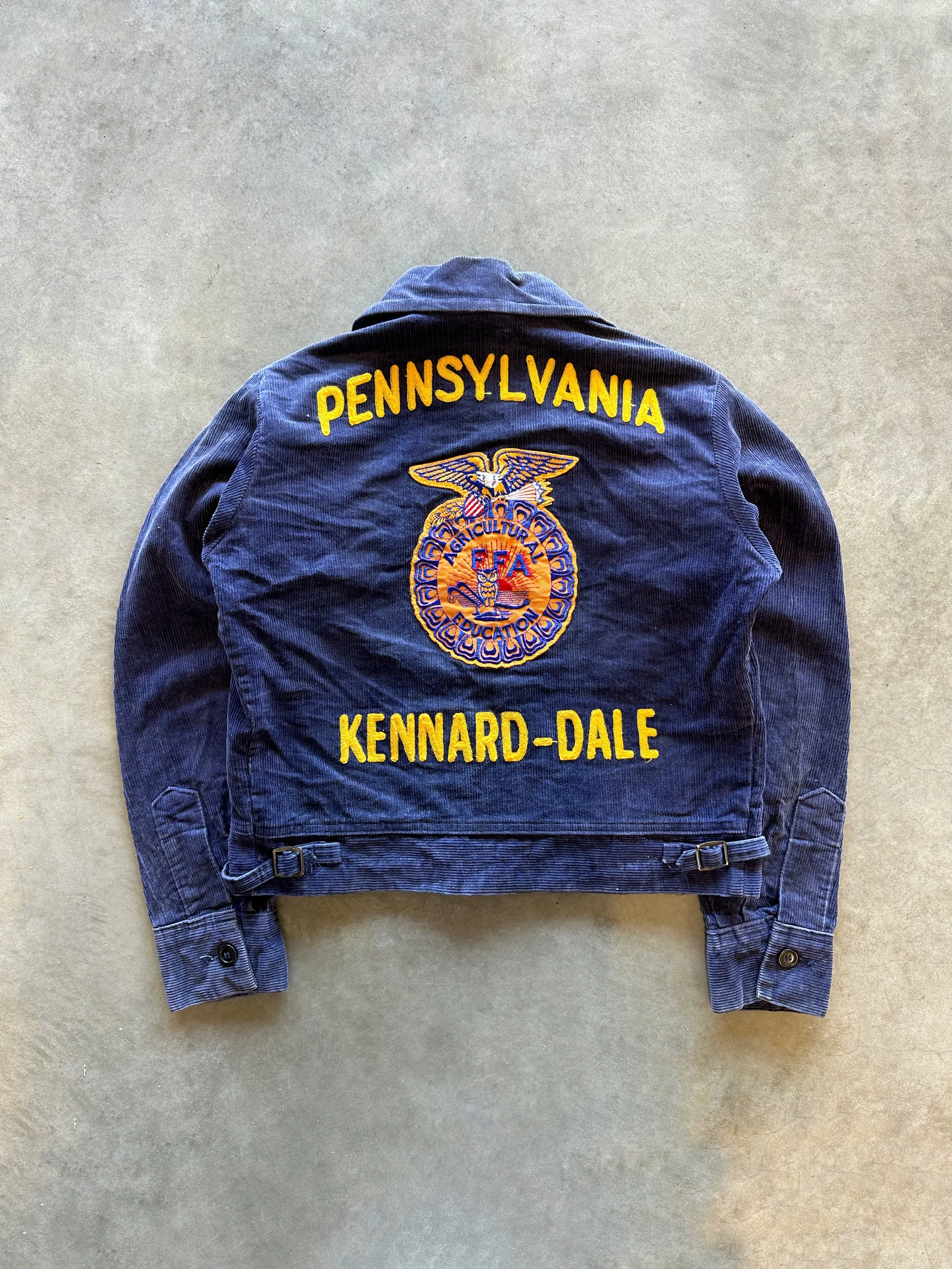 Roll Up Storage Design Double Stitch Reinforcement 90s FFA Jacket ??Pennsylvania Kennard-Dale?? (S)