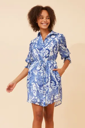 LOTUS ABSTRACT PRINT DRESS Beadwork