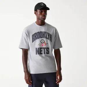 ReinforcedHems Brooklyn Nets NBA Distressed Grey Oversized T-Shirt