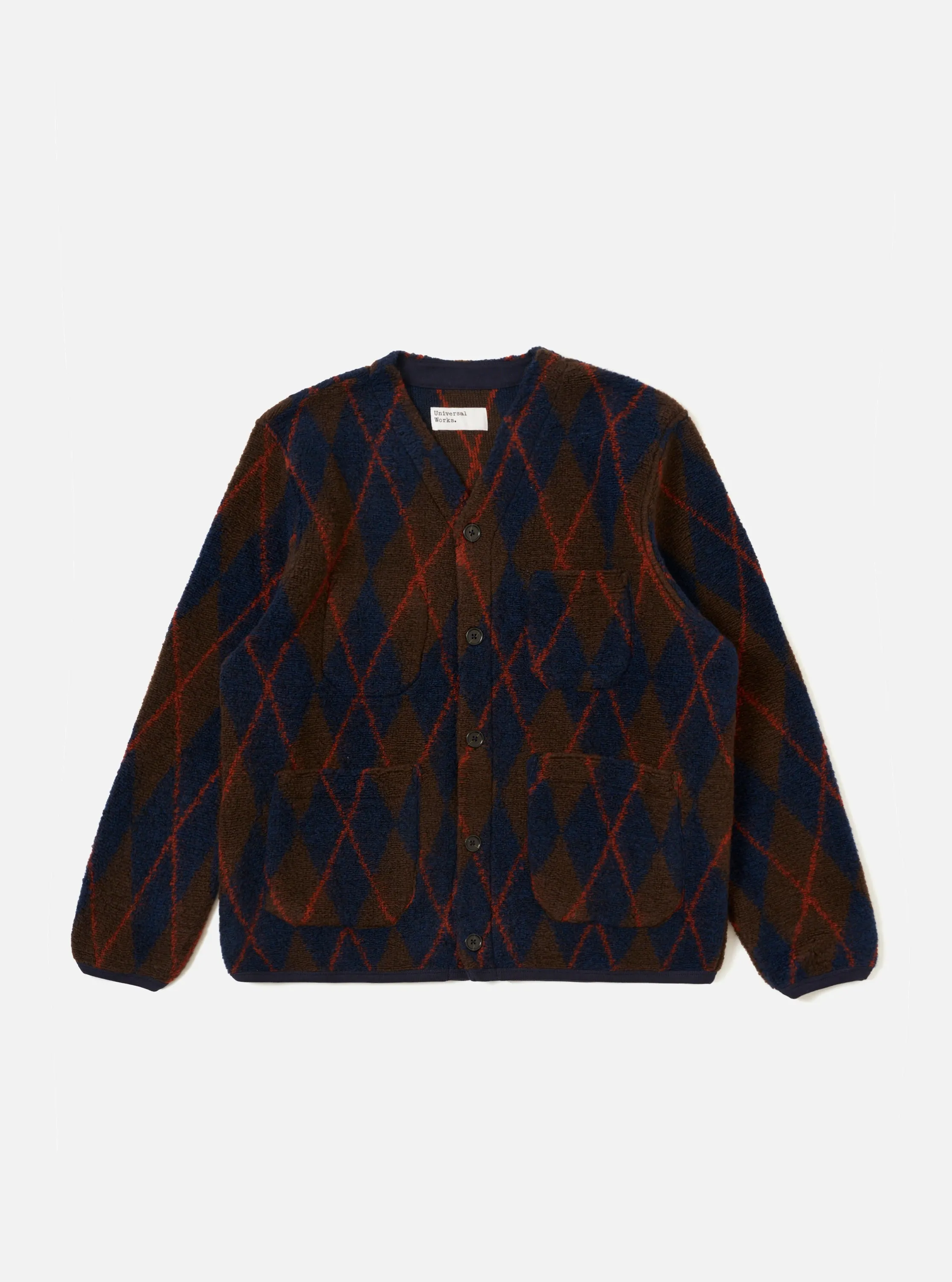 Cold Evenings Brown/Navy Argyll Fleece Cardigan