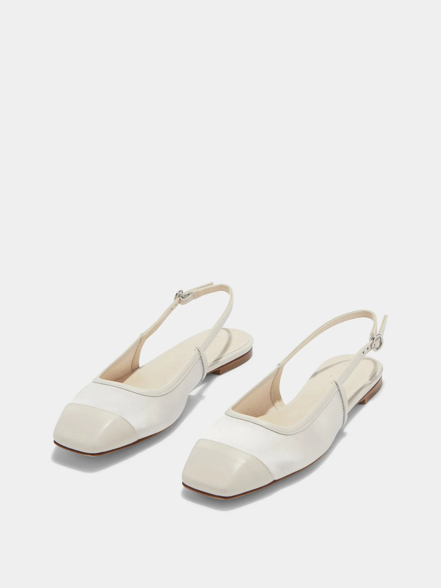 Geraldine Satin Toe-Cap Slingback Fast Slip