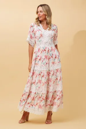 Flattering Waistband BYRON FLORAL MAXI DRESS