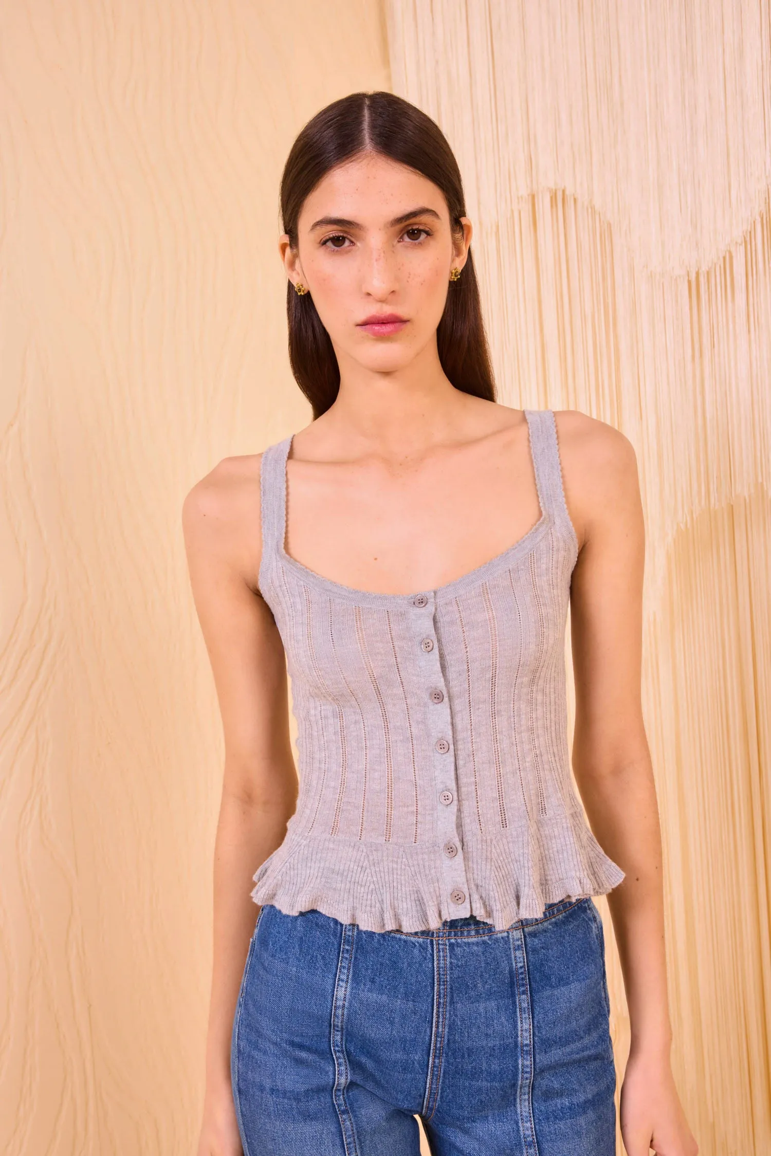 Callie Knit Camisole - Slate Warm Hoodie Polish Core