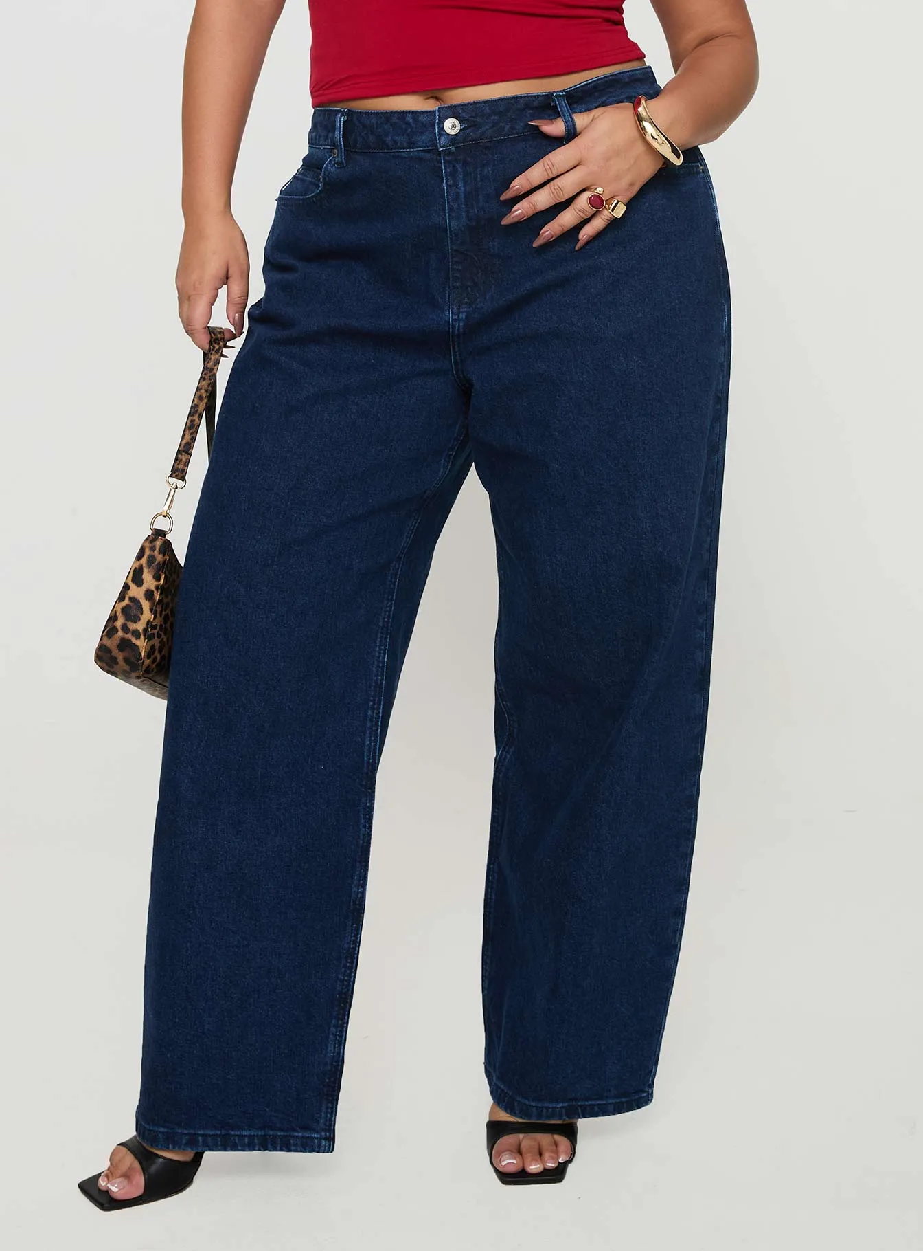 Britta Mid Rise Tapered Leg Jeans Dark Wash Curve Soft Sustainable