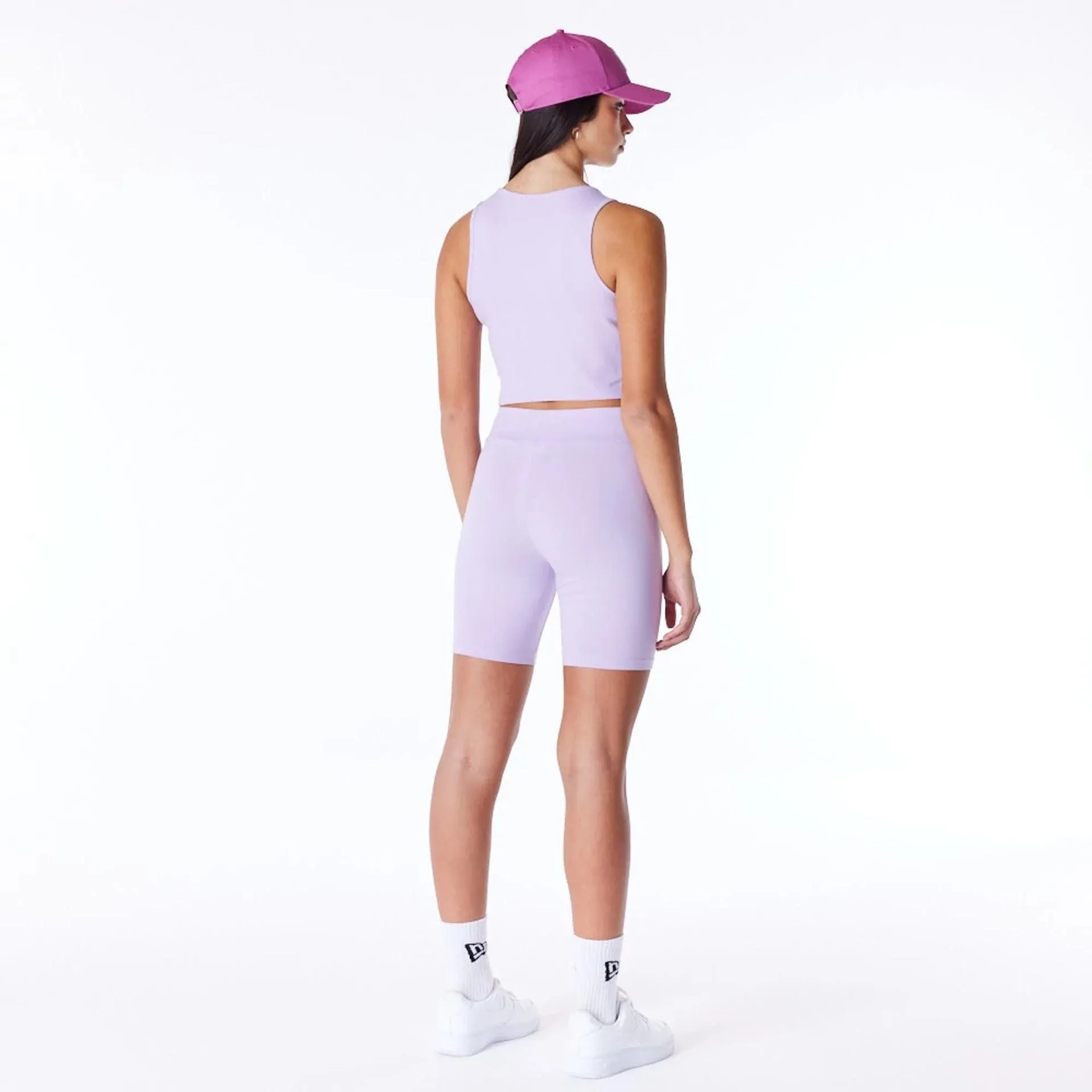 Quick Dry Wear New York Yankees Womens MLB League Essential Pastel Purple Crop Tank Top