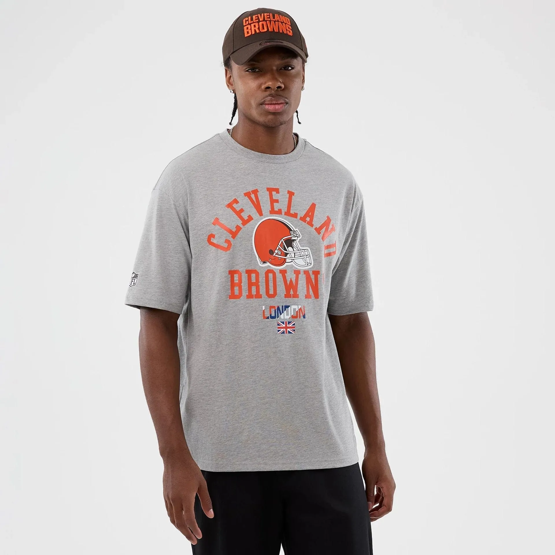 Cleveland Browns NFL International Series Games Grey Oversized T-Shirt timeless Anti Bacterial Treatment