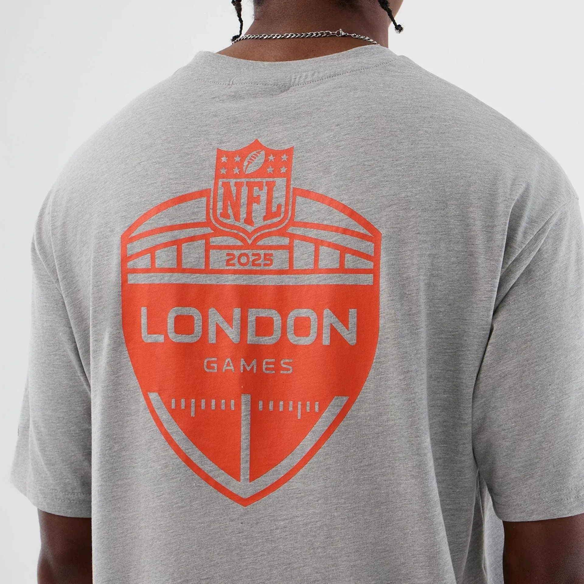 Abstract print Cleveland Browns NFL International Series Games Grey Oversized T-Shirt