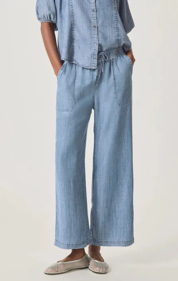 Angie Indigo Pant Light Fit Wear Double Stitched