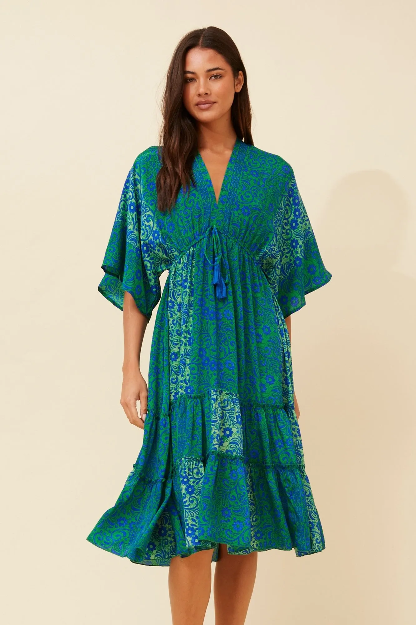 Ready Glow Light and Breezy CHANDI BOHO MIDI DRESS