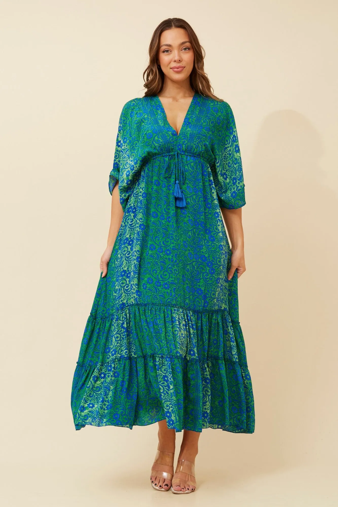 Comfortable Waist Design Fit CHANDRA BOHO MAXI DRESS