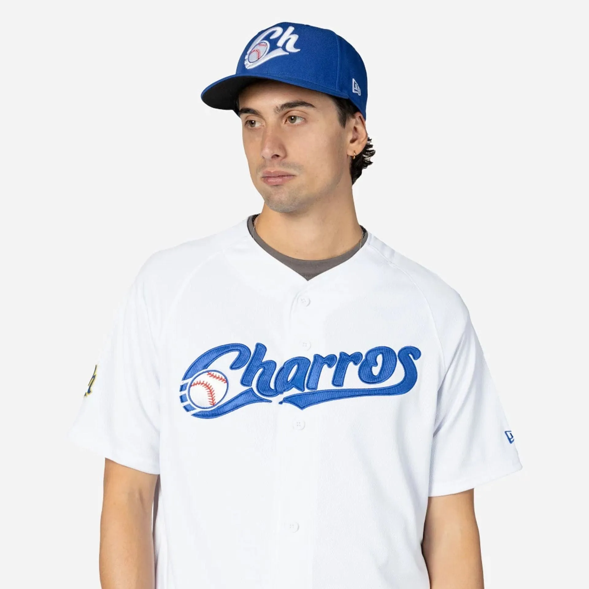 BiodegradableMaterial Soft Cotton Feel Charros De Jalisco Mexico LMB On Field White On-Field Jersey