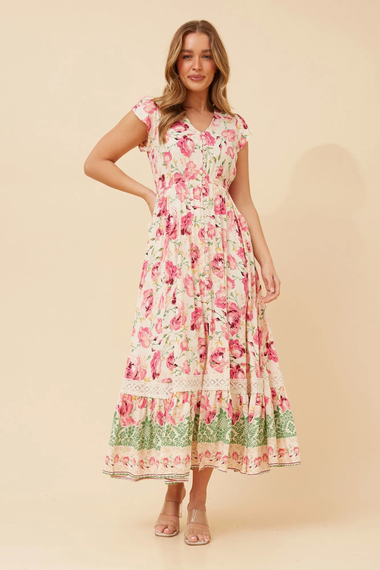 Silky Shine MOROCCO FLORAL MAXI DRESS