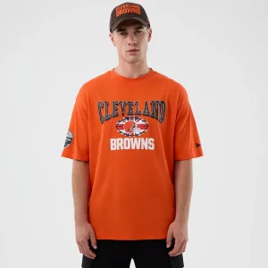 Cool Comfort Polka Dot Pattern Cleveland Browns NFL International Series Games Orange Oversized T-Shirt