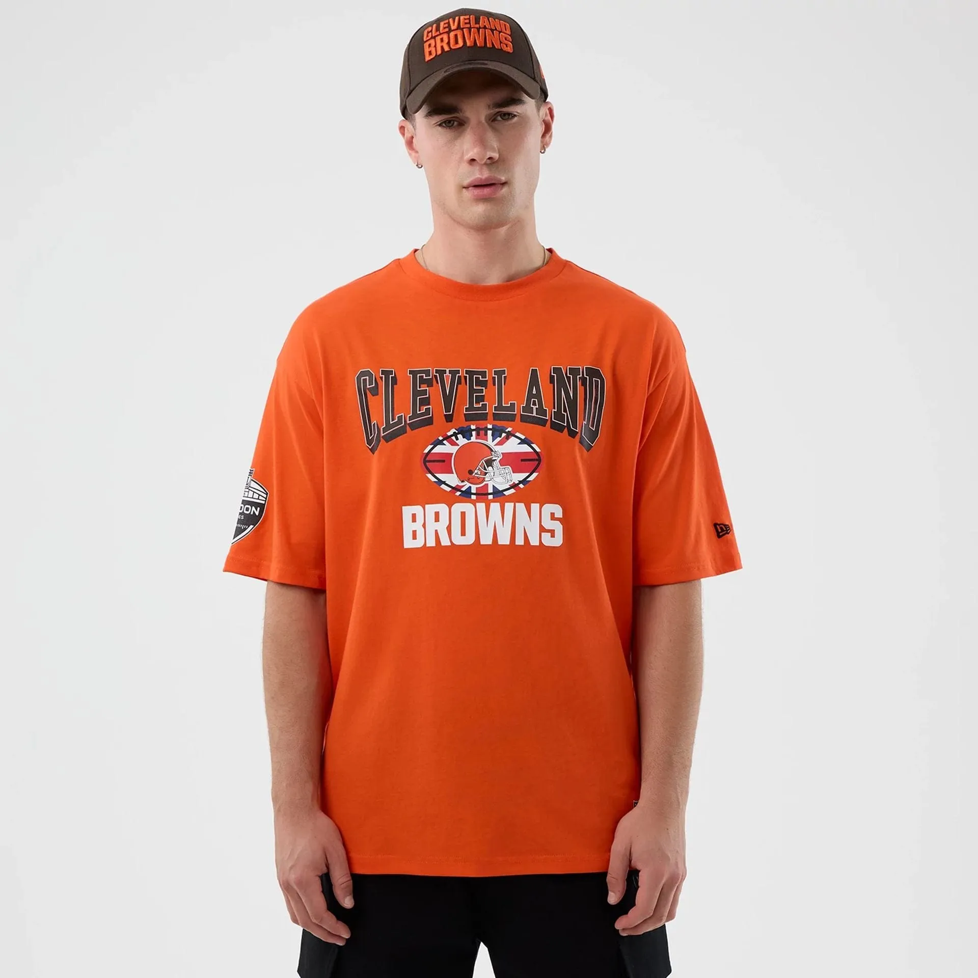 Cool Comfort Polka Dot Pattern Cleveland Browns NFL International Series Games Orange Oversized T-Shirt