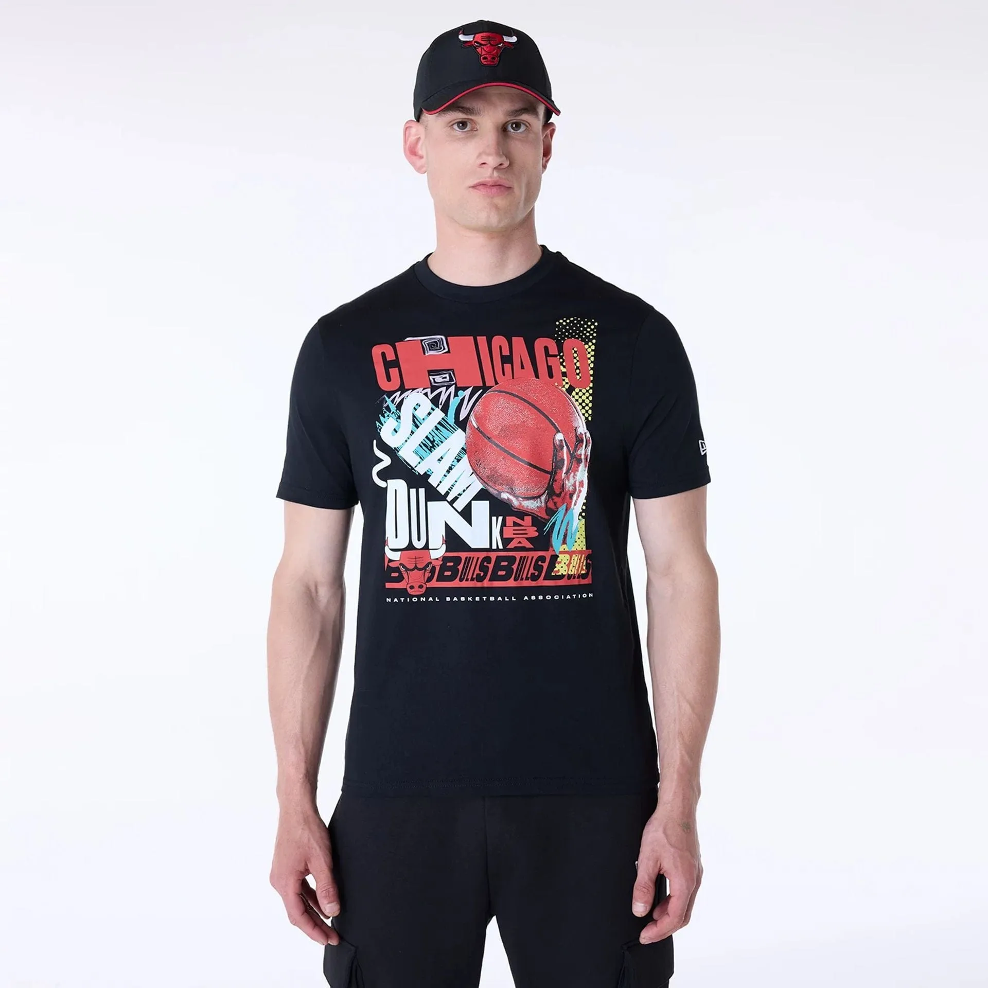 Chicago Bulls Basketball Graphic Black T-Shirt Fresh Style Trend loose but not baggy