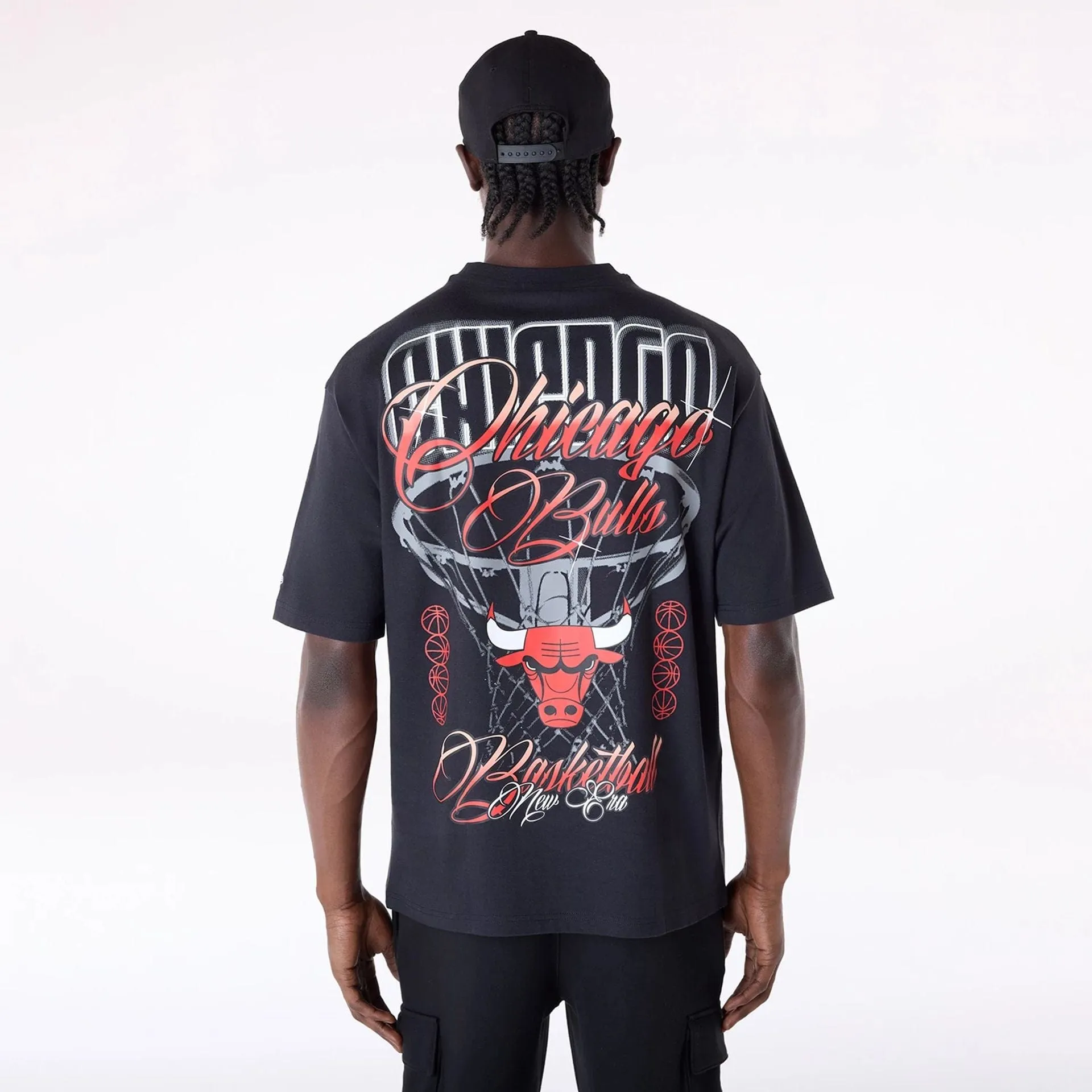 Chicago Bulls NBA Font Graphic Black T-Shirt Running Speed