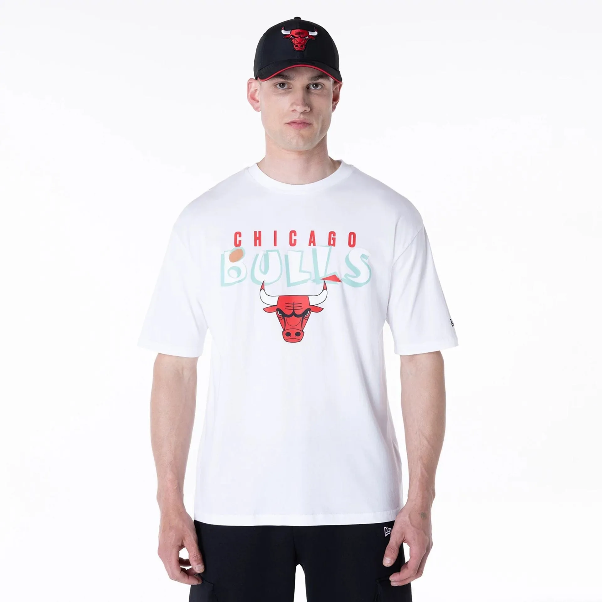Chicago Bulls NBA Graphic White Oversized T-Shirt Temperature Control Fabric