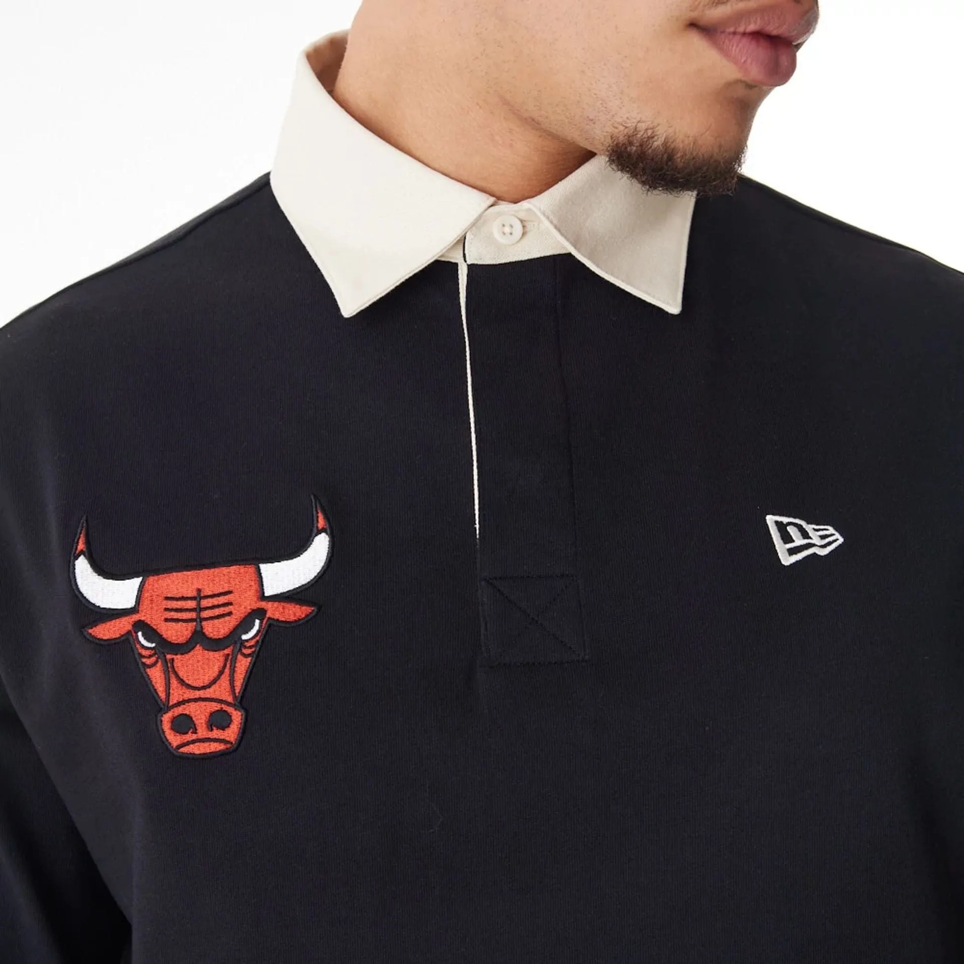 Relaxed Smart Chicago Bulls NBA Lifestyle Black Rugby Shirt
