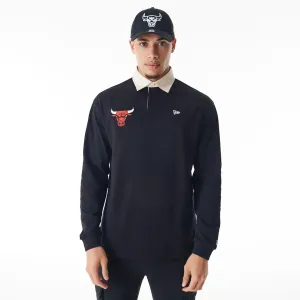 Chicago Bulls NBA Lifestyle Black Rugby Shirt Classic Color