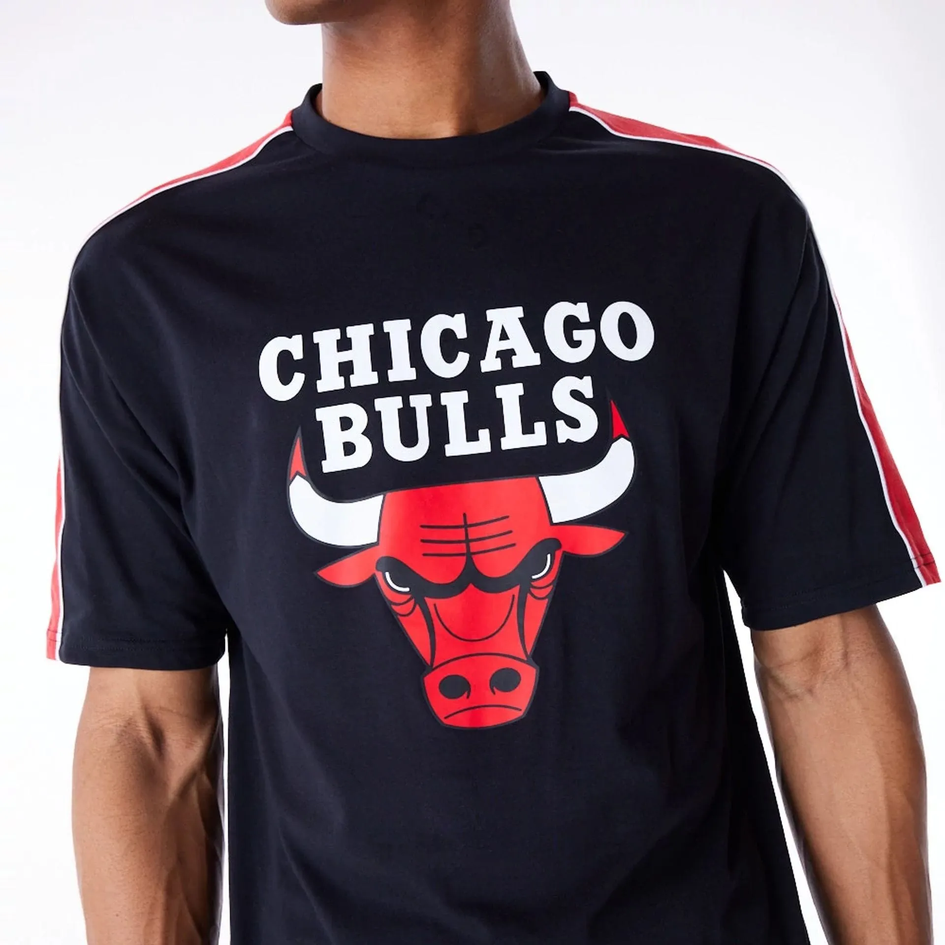 Lightweight Shirt Outdoor Sports Chicago Bulls NBA Panel Black Oversized T-Shirt
