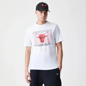 Biodegradable Options Microfiber texture Chicago Bulls NBA Stack Wordmark White T-Shirt