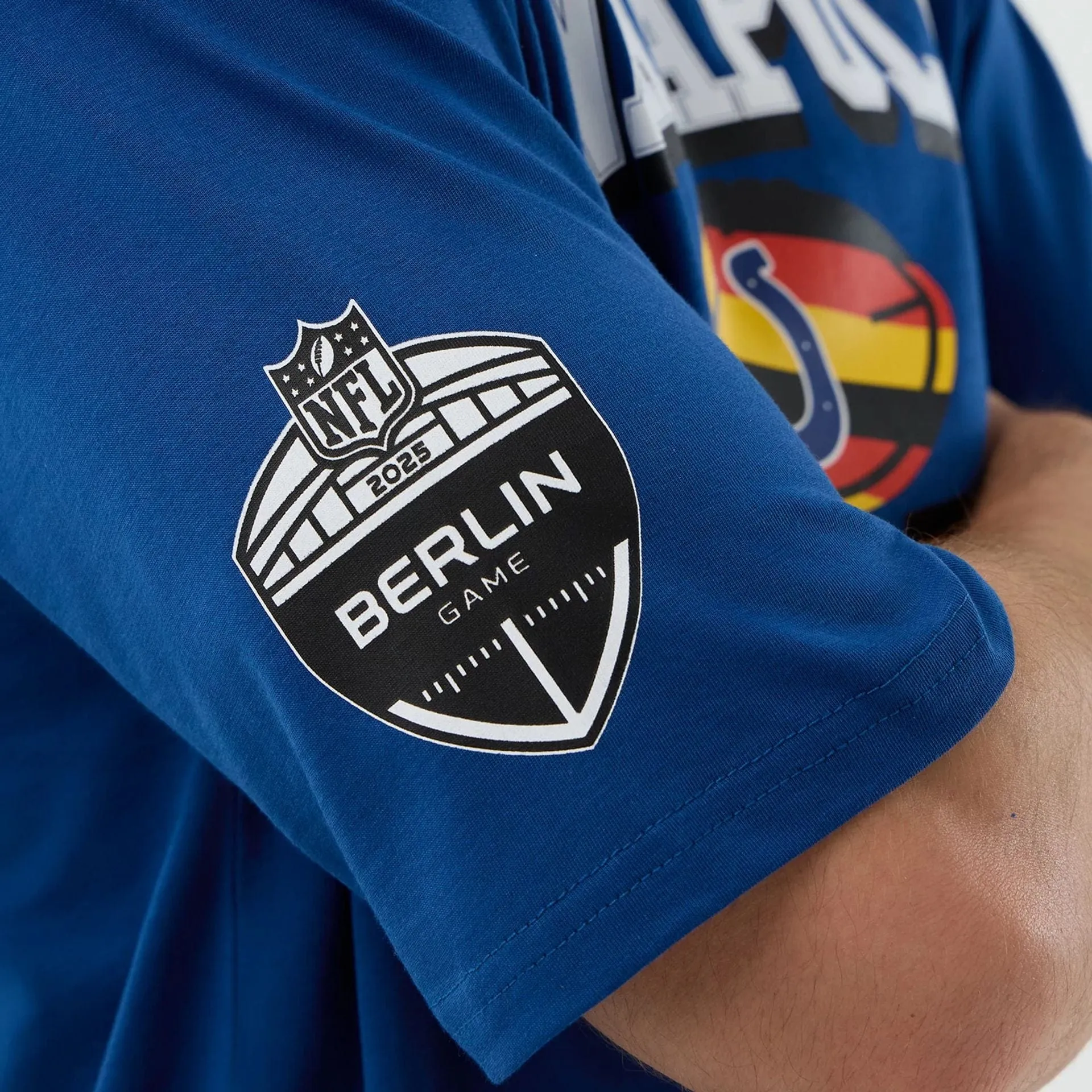 Versatile Style Trend Classic Look Indianapolis Colts NFL International Series Games Blue Oversized T-Shirt