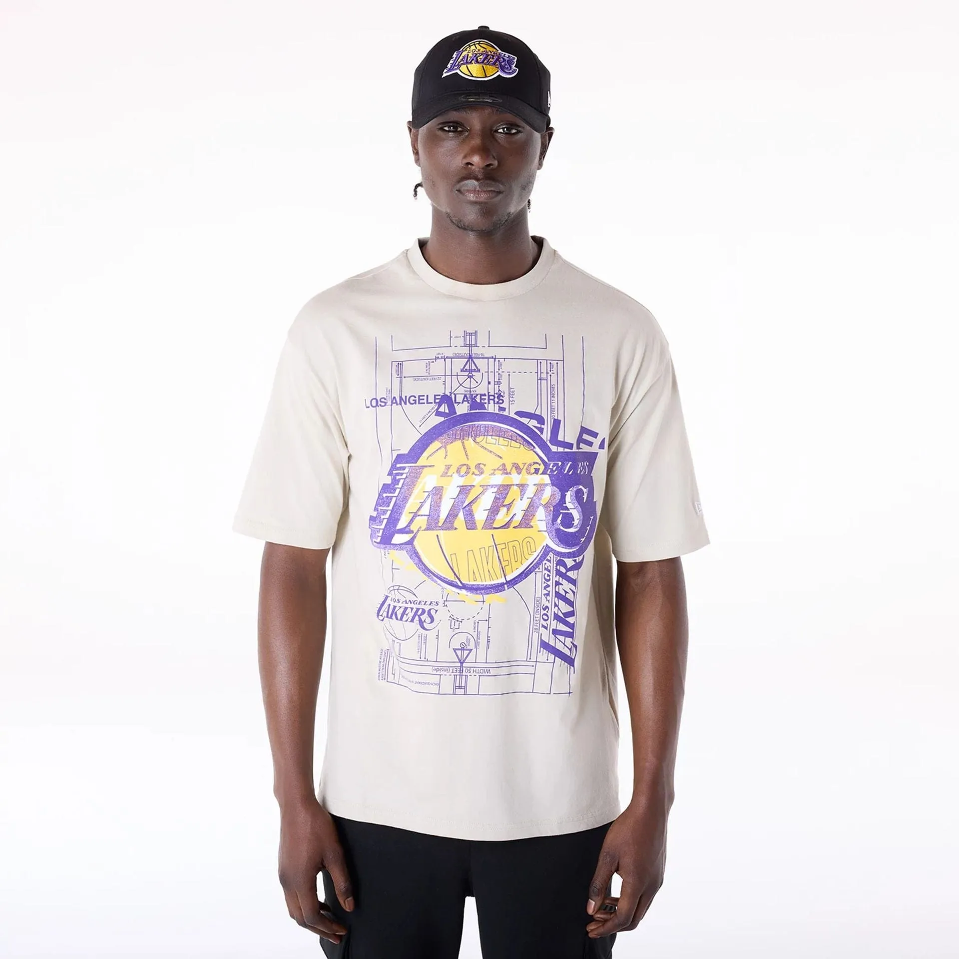 Sporty Fit LA Lakers NBA Graphic Cream T-Shirt