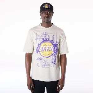 Sporty Fit LA Lakers NBA Graphic Cream T-Shirt