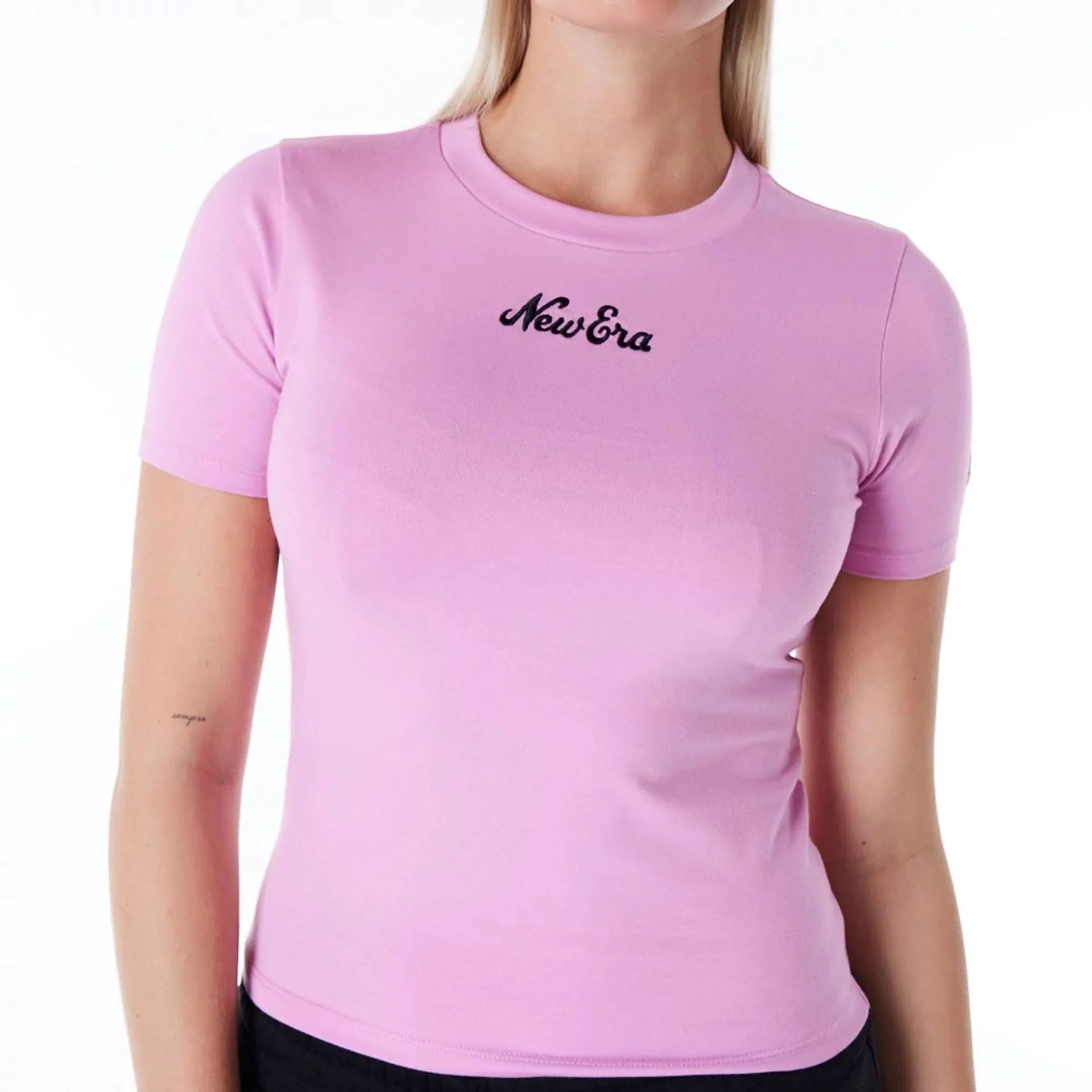 Effortless Look New Era Womens Pastel Pink Slim T-Shirt