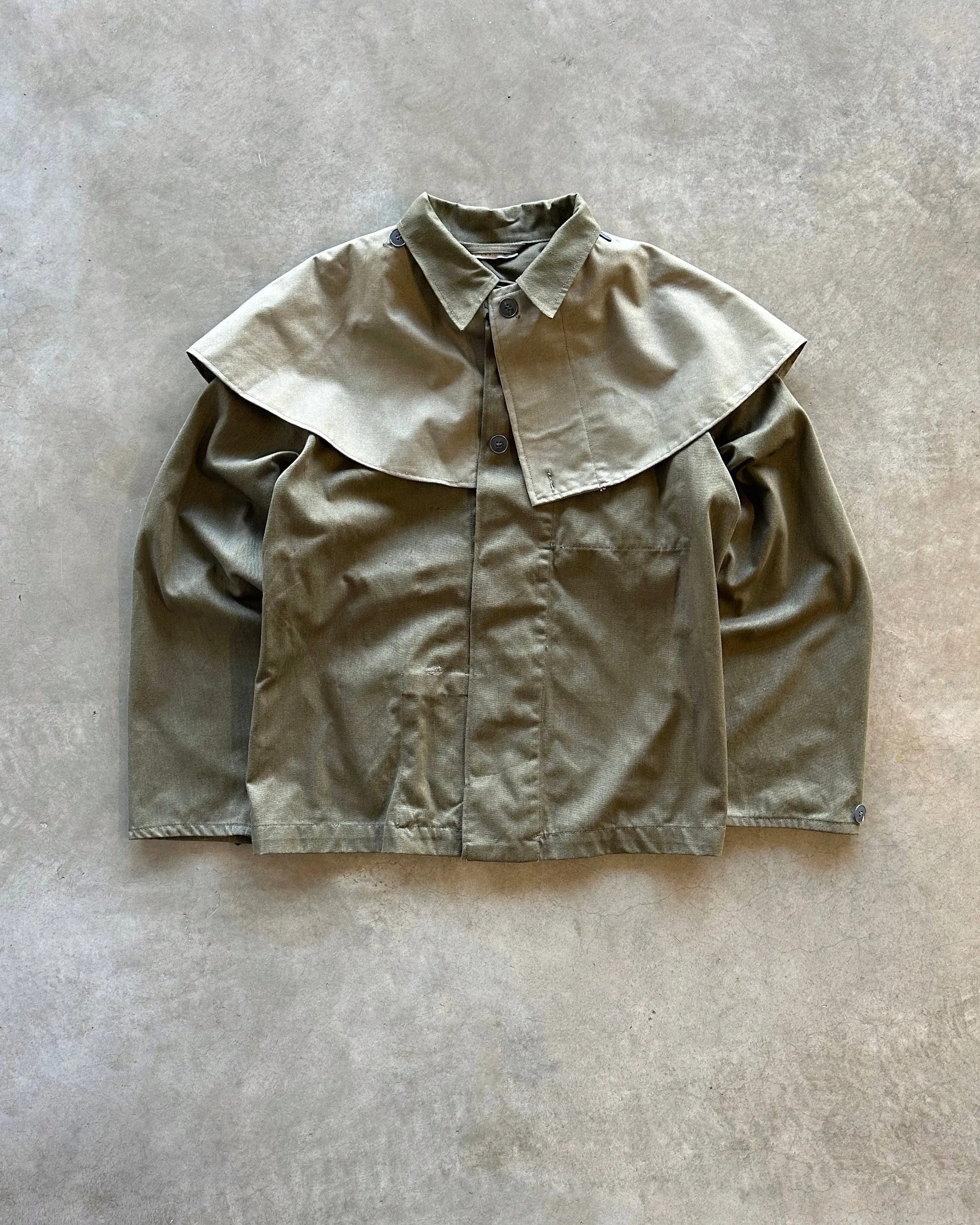 Soft Shell Rugged Daily Style 80s military cape coat (M)