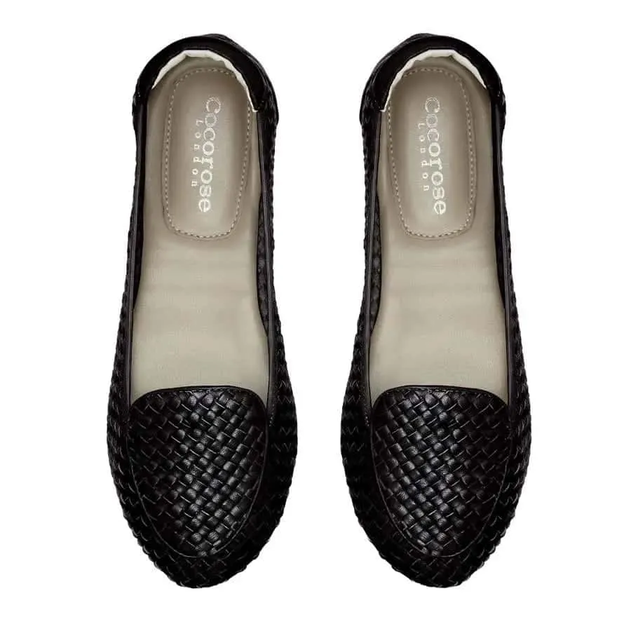 Clapham - Black Woven Leather Loafers Daily Movement