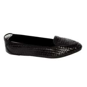 Clapham - Black Woven Leather Loafers Shock absorption