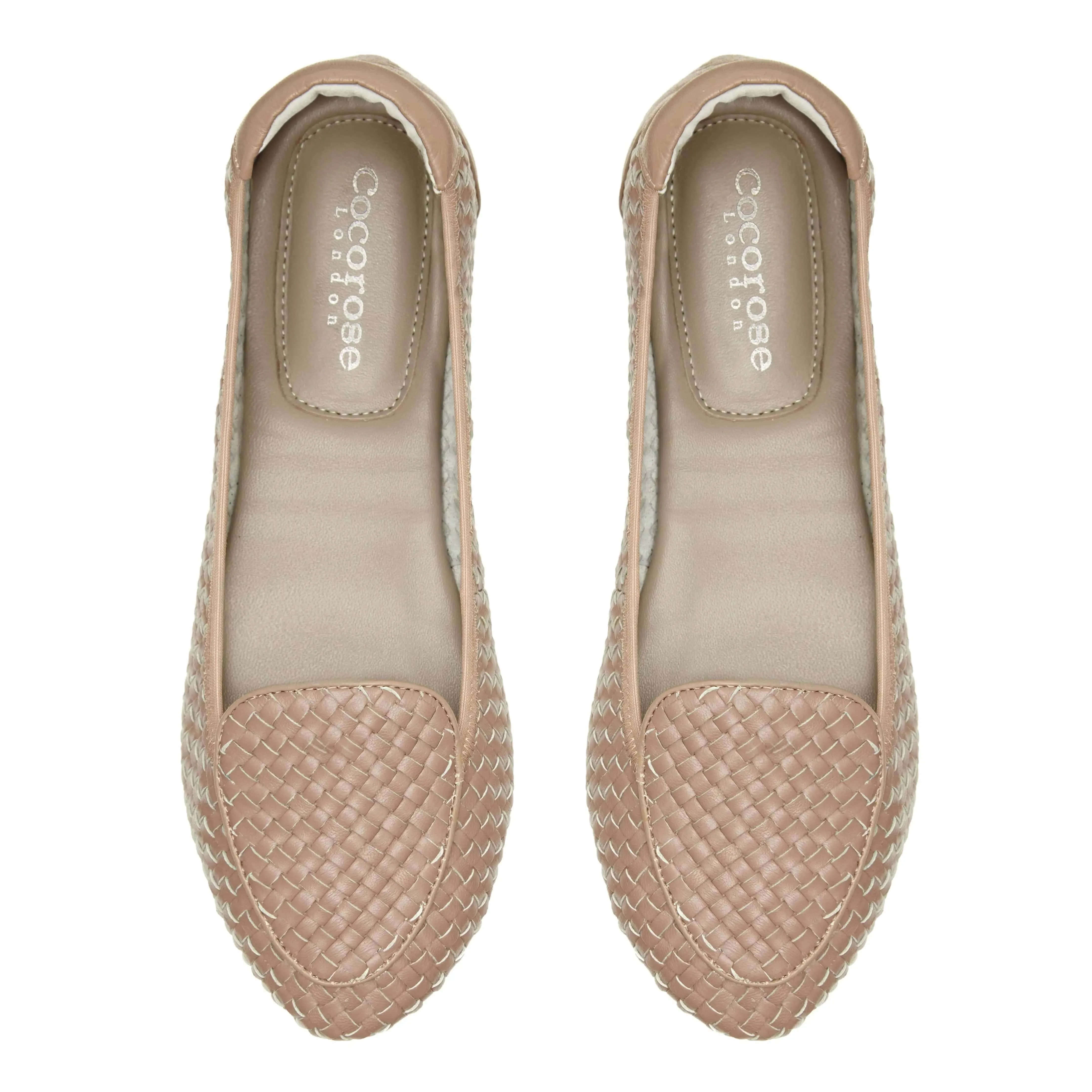 Clapham - Dusky Pink Woven Leather Loafers Comfortable Style Minimal Stitch