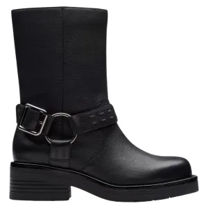 Plain Hike Clarks Women's Rebelle Up Black Leather