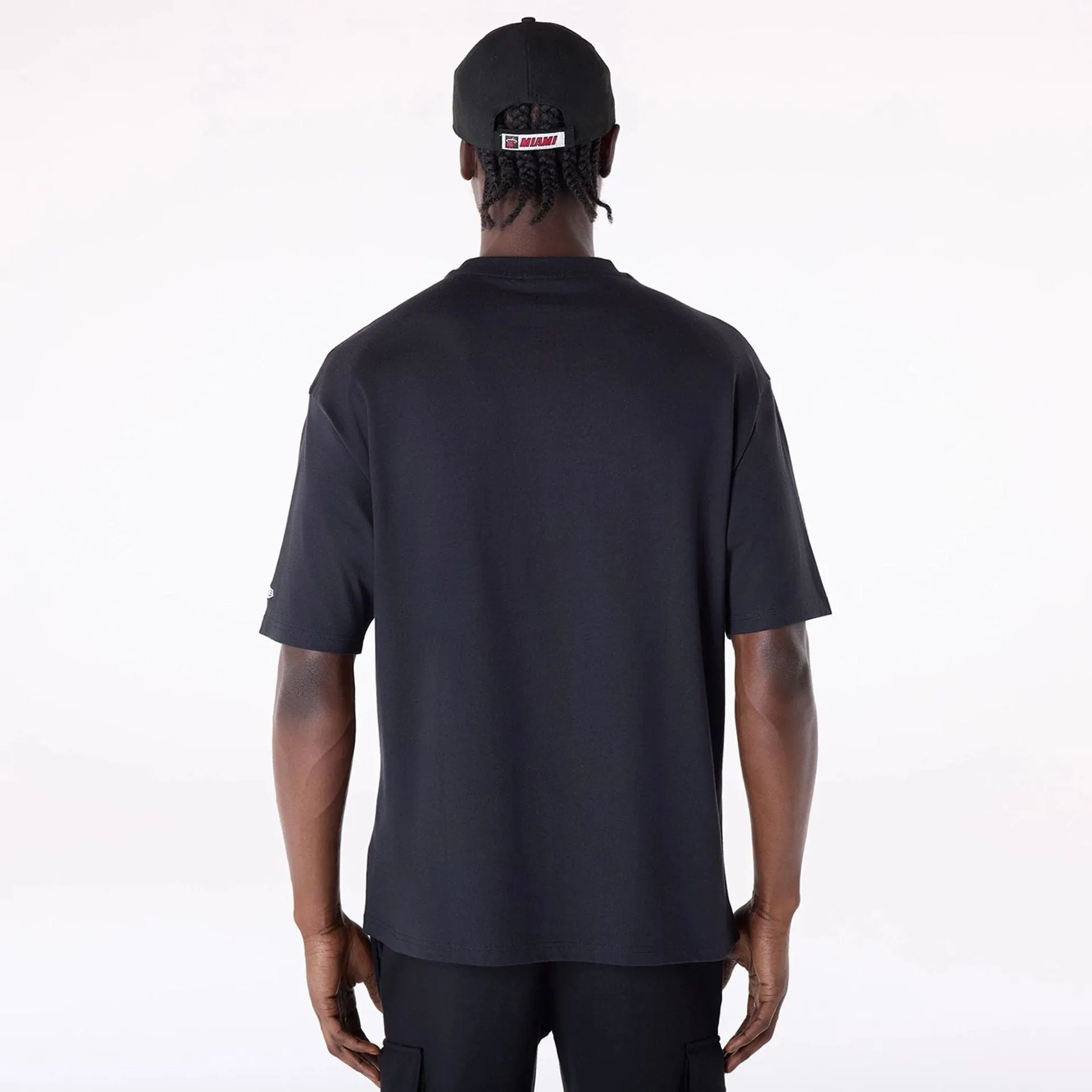 Circular Knit Construction Miami Heat NBA Graphic Black T-Shirt