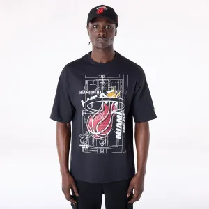 No Shrink Technology Miami Heat NBA Graphic Black T-Shirt